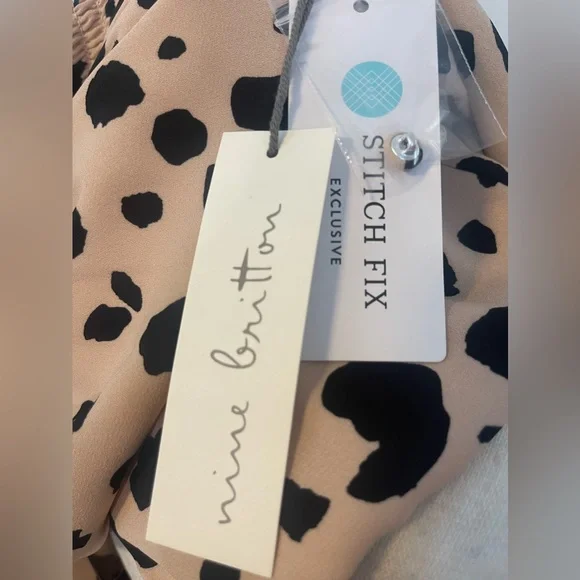 NWT Nine Britton Brynlee Pleat Waist Leopard Print Dress - size medium - Picture 7 of 8